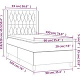 vidaXL - Boxspring - met - matras - fluweel - lichtgrijs - 90x190 - cm