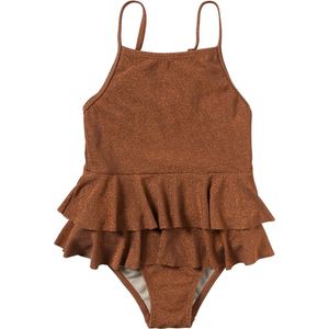 Badpak UV50 Sanna glitter carob brown | Levi & Meli 98-104