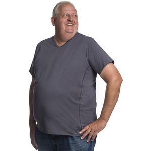 8XL 2pack T-shirt heren V-hals grijs | Grote maten V-hals T-shirt | Buikmaat 170 -178 cm buikomvang | XXXXXXXXL