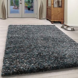 Flycarpets Lorium Vloerkleed - 120x170 cm - Blauw/Grijs/Cream - Hoogpolig