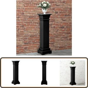 vidaXL Plantenstandaard Zuil MDF Zwart 66cm Plantenstandaard - Plantenrek - Binnenplanten - Kamerplanten - Woonaccessoires