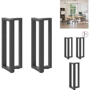 vidaXL Console Tafelpoot - Console Tafelpoten - Tafelpoot - Meubel Tafelpoot - Console tafelpoten 2st T-vormig 25x28x(72-73)cm staal antraciet