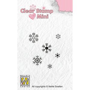 MAFS011 Mini Clearstamp stempel Nellie Snellen Snowflakes sneeuw