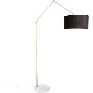 QAZQA editor - Moderne Vloerlamp | Staande Lamp met kap - 1 lichts - H 1908 mm - Zwart Goud - Woonkamer | Slaapkamer