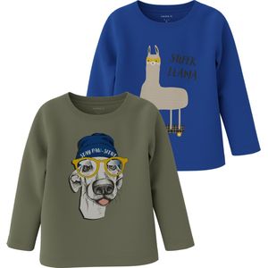 NAME IT NMMORINDO 2P LS TOP PB Jongens T-shirt - Maat 104