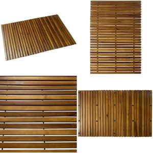 vidaXL Badmat 80x50 cm acaciahout - Badmat - Badmatten - Mat - Matten
