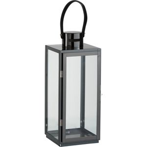 J-Line lantaarn Vierkant - metaal/glas - zwart