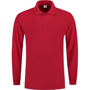 Tricorp Poloshirt lange mouw - Casual - 201009 - Rood - maat XS