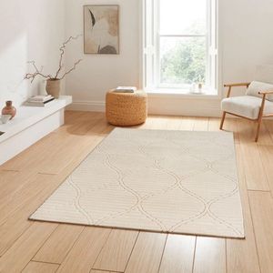 Flycarpets Laagpolig Delia Barok Design - Vloerkleed - creme - 160x220 cm