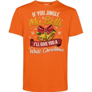 T-shirt Jingle My Bells | Foute Kersttrui Dames Heren | Kerstcadeau | Kerstpakket | Oranje | maat XS