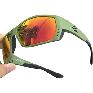Livano Polaroid Zonnebril Voor Heren - Zonnenbrillen - Zonnenbril - Sun Glasses - Sunglasses - Techno Bril - Rave & Festival - Premium Quality - Rode Glazen & Groen