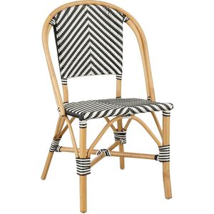 Mica Decorations Mandox Bistrostoel - L51 x B57 x H90 cm - Rotan - Zwart, Wit