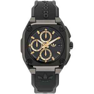 Adidas Originals City Tech Three Chrono AOFH24020 Horloge - Resin - Zwart - Ø 45 mm