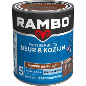 Rambo Pantserbeits Deur & Kozijn Hoogglans Transparant - Super Vochtregulerend - Donkereiken - 0.75L