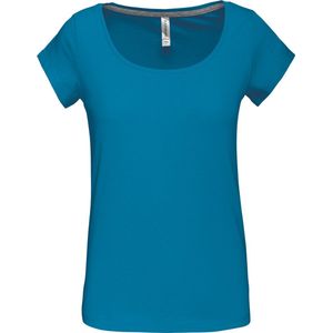 Kariban Dames-t-shirt korte mouwen met boothals K384 - Tropical Blue - XXL