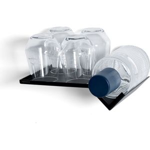 AQUALEX Cumulo Bird - Glazen- en flessenhouder - Glazenrek - Flessenrek - Flessendrager - Zwart