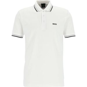 HUGO BOSS Paddy regular fit polo - heren polo korte mouw - wit (contrast) - Maat: M