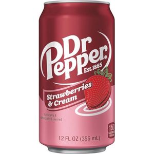 Dr. Pepper - Strawberries & Cream - Amerikaanse Frisdrank -12 blikken a 0,355L