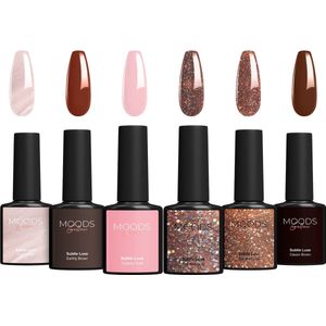 Moods Gellac 6-delige Set - Gellak Starterspakket - Gel Nagellak - 8ML - Subtle Luxe - Gellac - Nagels - Chique Kleuren
