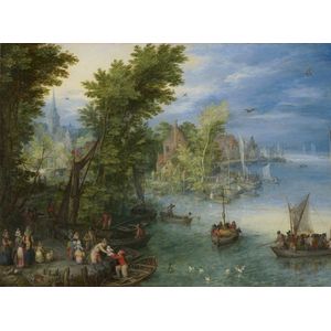 Jan Brueghel - River Landscape, 1607 Puzzel 2000 Stukjes