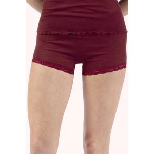 Wollen ondergoed - boxershort - Pagenslip - Warme merino wollen kanten dames onderbroek - 38 - Rood
