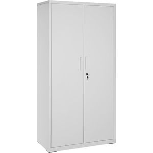 Luxe archiefkast met slot - Kantoorkast - Archiefkast - Archiefkast metaal - Bureau - Wit - 80x40x180cm