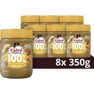 Calvé Pindakaas - 100% Stukjes Pinda - bron van eiwitten en rijk aan vezels - 8 x 350 g