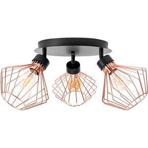 TooLight Plafondlamp APP536-3C - E27 - 3 Lichtpunten - Zwart/Rosé Goud