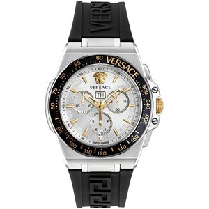 Versace Greca Extreme Chrono VE7H00123 Horloge - Siliconen - Zwart - Ø 45 mm