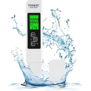 Waterkwaliteitstest 3-in-1 LCD Digitaal EC Meetapparaat voor Drinkwater, Zwembad en Aquarium