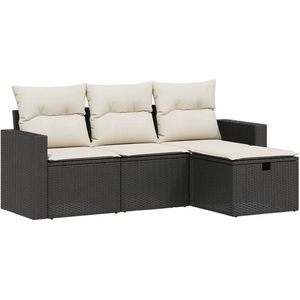 vidaXL-4-delige-Loungeset-met-kussens-poly-rattan-zwart