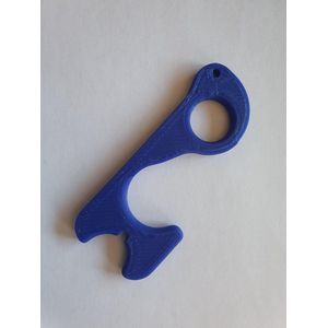 Contactloze, hygiënische deuropener donkerblauw - anti besmetting - anti bacteriële sleutelhanger - zonder aanraking een deur openen - hygiënische deuropener - deur opener - hygiëne sleutel