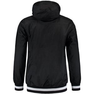 L&S nylon jacket met capuchon unisex zwart - M