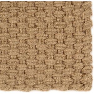 The Living Store Jute tapijt - 120 x 180 cm - Natuurlijk jutetint - 2x2 breipatroon - 2.200 g/m²