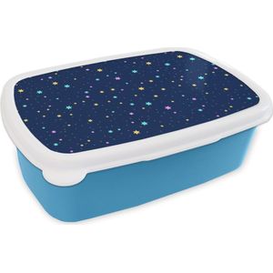Broodtrommel Blauw - Lunchbox - Brooddoos - Sterrenhemel - Sterren - Design - 18x12x6 cm - Kinderen - Jongen