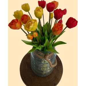 Kiek en Boor - Tulpen - Kunstbloemen - Kunst Tulpen - Kunst Boeket - Tulp - 40 CM - Zijden Bloemen - Bruiloft - 20 takken - Voorjaar - Lenteboeket