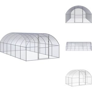 vidaXL Kippenren - Kippenrennen - Kippen Ren - Kippenhok - Kippenren 3x6x2 m gegalvaniseerd staal