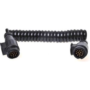 Premium verloop spiraalkabel 13 aderig met 2x 13-polige stekker - 90 tot 250 cm