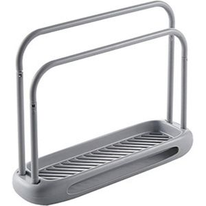 Afwasrek Plastic Sponshouder - Afwasborstel Zeep Afdruiprek Rack - Vaatdoek Houder - Keuken Gootsteen Caddy Rack - Lade Organizer voor Spons en Afwasmiddel - Grijs sponshouder gootsteen magnetische