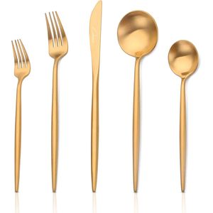 Elegante Bestekset Goud - 20-delig - 18/10 – 4 personen – Vaatwasser bestendig - Culminar