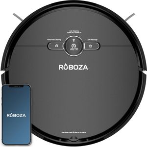 Roboza - X01 Pro - Robotstofzuiger met dweilfunctie - Stofzuiger - Laadstation - Robotstofzuigers - Dweilrobot - Zwart