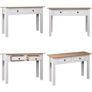 vidaXL Wandtafel Panama Range 110x40x72 cm massief grenenhout wit - Wandtafel - Wandtafels - Bijzettafel - Eindtafel
