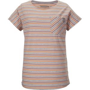 Giga by Killtec dames shirt - shirt dames - 41786 - oranje/grijs streep - KM - maat 44