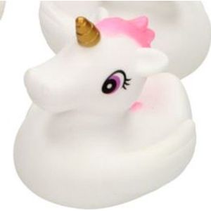 Badspeelgoed - Eenhoorn - Unicorn - Wit / Roze - Kunststof - Set van 5