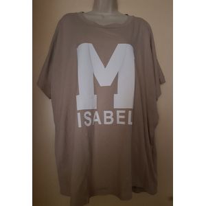 Dames T shirt M Isabel beige One size 42/46