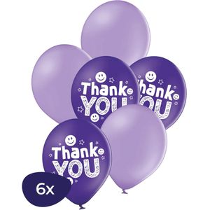 Dankjewel - Thank You ballonnen - Helium Ballonnen - Juf Cadeau - Afscheidscadeau - Afscheidscadeau Collega - Bedankt Cadeautje – Bedankt Ballonnen - 6 Stuks