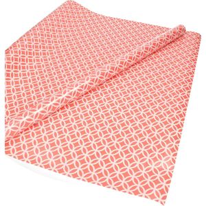 5x Inpakpapier/cadeaupapier roze met wit motief 200 x 70 cm rol - 200 x 70 cm - kadopapier / inpakpapier