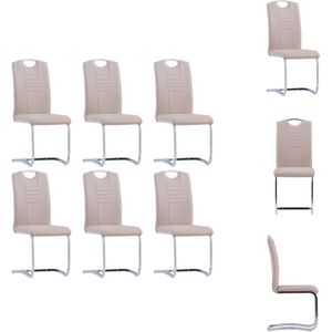 vidaXL Eetkamerstoelenset - Zwevend - Cappuccino - 6 stoelen - 42x52x100 cm - Eetkamerstoel