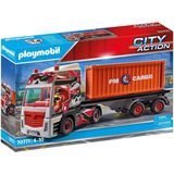 Playmobil City Action: Truck Met Aanhanger Oranje/rood 60-delig
