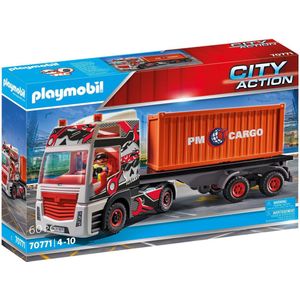 Playmobil City Action: Truck Met Aanhanger Oranje/rood 60-delig